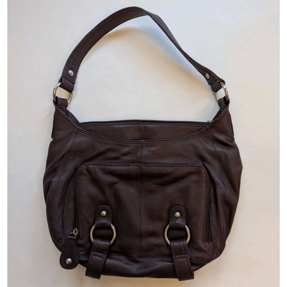 EUC Great American Leather Works Burgundy Shoulder Handbag Bag Purse Capsule